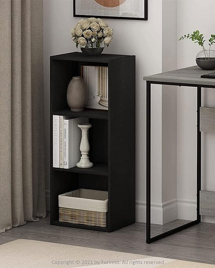 Furinno Luder Bookcase / Book / Storage , 3-Tier, Blackwood - LeafyLoom