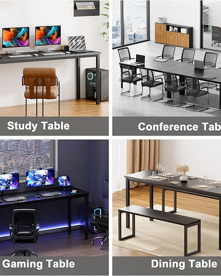 Need Large Computer Desk 70.8 x 23.6 inches Conference Table Large Office Desk Writing Table Workstation for Home Office,Black 10FJGSAC3-180BK-60-ND - LeafyLoom