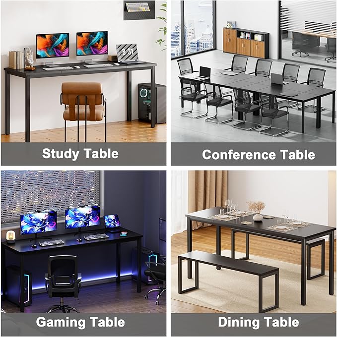 Need Large Computer Desk 70.8 x 23.6 inches Conference Table Large Office Desk Writing Table Workstation for Home Office,Black 10FJGSAC3-180BK-60-ND - LeafyLoom