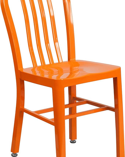 Flash Furniture Commercial Grade Blue Metal Indoor-Outdoor Chair - LeafyLoom