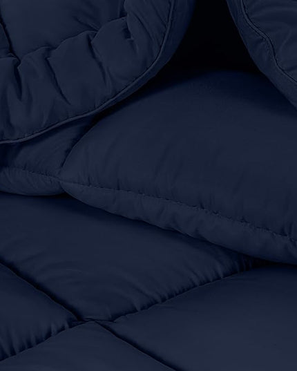 Utopia Bedding Twin Comforter Set Kids with 1 Pillow Sham, Bedding Comforter Sets, Down Alternative Navy Comforter, Soft and Comfortable, Machine Washable - LeafyLoom