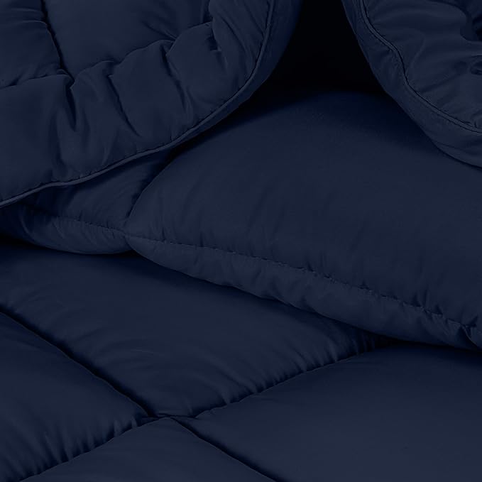 Utopia Bedding Twin Comforter Set Kids with 1 Pillow Sham, Bedding Comforter Sets, Down Alternative Navy Comforter, Soft and Comfortable, Machine Washable - LeafyLoom