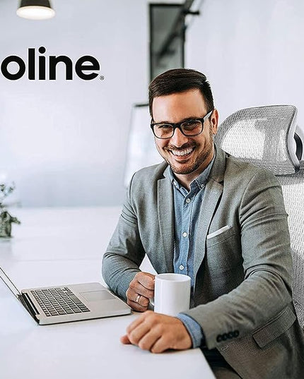 Oline ErgoPro Ergonomic Office Chair - Rolling Desk Chair with 4D Adjustable Armrest, 3D Lumbar Support and Blade Wheels - Mesh Computer Chair, Gaming Chairs, Executive Swivel Chair (Light Gray) - LeafyLoom