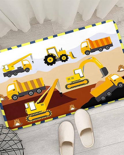 Construction Rugs for Boys Room Car Rug for Boys Room Car Rug Play Mat Kids Rugs for Playroom Car Play Mat Car Rugs for Kids Construction Decor for Boys Room 2'×3' - LeafyLoom