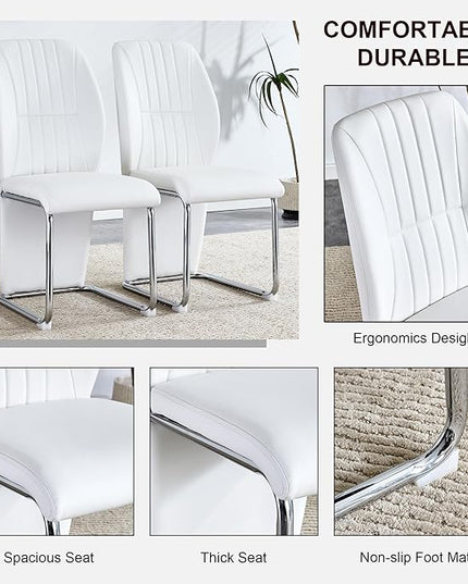 NicBex Haerin-SD-00292-LWJ Dining Chairs, 17.5"x16.6"x37.6", White - LeafyLoom