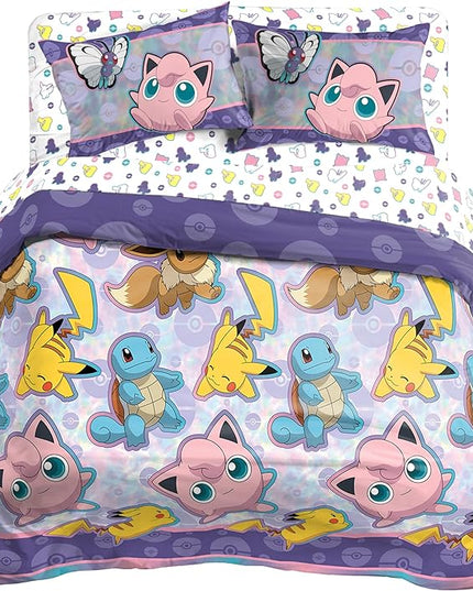 Northwest Pokemon Bed in a Bag Set, Full, Friendly Battle - LeafyLoom