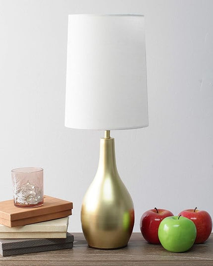 Simple Designs LT3303-GLD Tear Drop Table Lamp, Gold - LeafyLoom