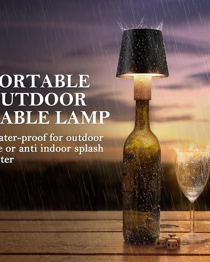 4Pack LED Wine Bottle Lamp, RGB 5 Modes & CCT Modes Table Lamp, IP54 Waterproof Bottle lamp, Touch Control Portable Desk Lamp for Club/Restaurant/Prom/Party/Bar (Black) - LeafyLoom