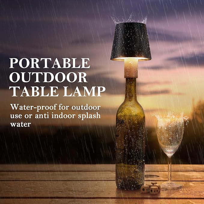 4Pack LED Wine Bottle Lamp, RGB 5 Modes & CCT Modes Table Lamp, IP54 Waterproof Bottle lamp, Touch Control Portable Desk Lamp for Club/Restaurant/Prom/Party/Bar (Black) - LeafyLoom