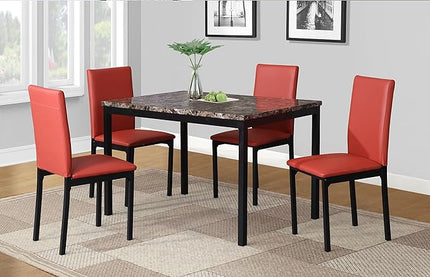 NicBex Haerin-SD-00348-LWJ Dining Chairs, 21.5"x17.5"x36", Red - LeafyLoom