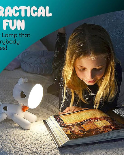Spotlights: The Original, Cute, LED Dog lamp: Kids Desk lamp, Kids Night lamp, Kids Reading lamp, Nursery lamp, Dorm lamp. Great Gift idea for Dog Lovers. Add Spots or Leave White - LeafyLoom