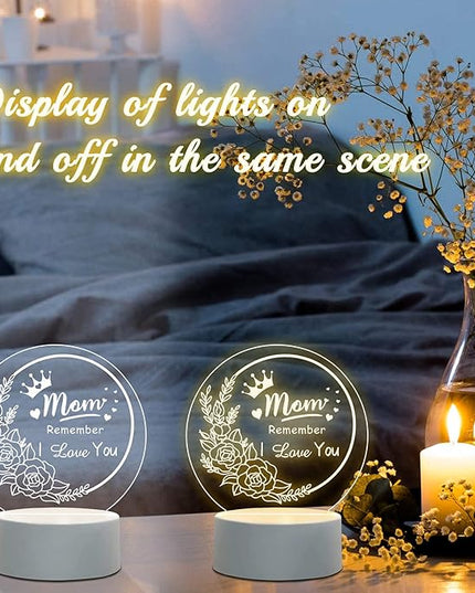 Mothers Day Gifts from Daughter Son, Best Mom Birthday Gift Ideas, Unique Heart-Shaped Night Light with Warm Words, Thoughtful Birthday Gift or Mothers Day Gift for Mom from Daughters Son (Round) - LeafyLoom