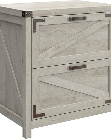 kathy ireland Home by Bush 2-Drawer Lateral File Cabinet, Letter/Legal, Cottage White, 29-Inch (CGF129CWH-03) - LeafyLoom