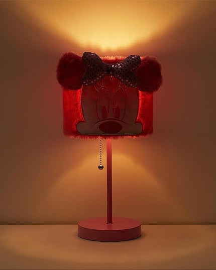 Idea Nuova Disney Minnie Mouse Plush Shade Table Lamp, Pink - LeafyLoom