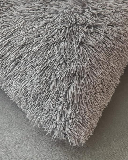 FOPPA Gray Fuzzy Plush Comforter Cover Set Queen - Ultra Soft Plush Gray Bedding Sets 3 Pieces (1 Faux Fur Duvet Cover + 2 Shaggy Pillow case) Fluffy Bed Set (Gray, Queen) - LeafyLoom