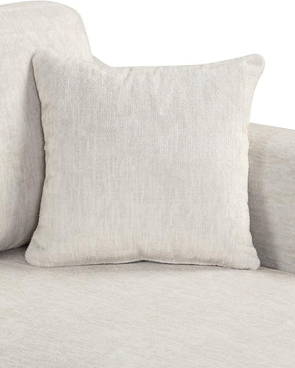 122.1" Modern U-Shape Sectional Sofa with Right Side Chaise & Removable Ottoman, Velvet Upholstered Couch w/ 3 Pillows, for Living Room, Apartment, 122.1 Inch, White - LeafyLoom