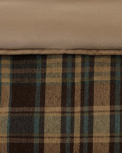 Woolrich Rustic Lodge Cabin Comforter Set - All Season Down Alternative Warm Bedding Layer and Matching Shams, Oversized Queen, Hadley Plaid, Multi - LeafyLoom
