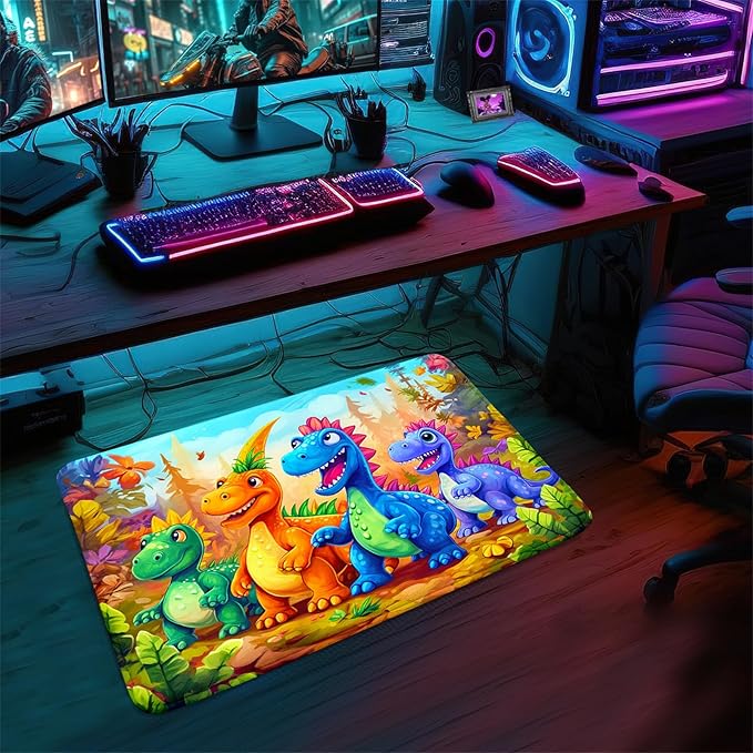 Dinosaur Rug for Boys Room - Colorful Cute Dino Rug for Room Kids Carpet for Bedroom Boys Bedroom Rug Cartoon Dinosaur Rug Cute Dinosaur Rugs for Boys Bedroom,2'×3' - LeafyLoom