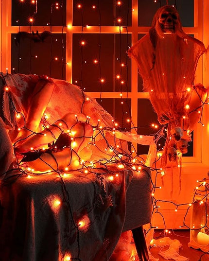 Toodour Halloween Orange Lights, 131ft 350 LED Plug in Halloween String Lights with 8 Modes and Timer, Connectable Outdoor Halloween Lights for Home, Party, Indoor Halloween Decor Toodour