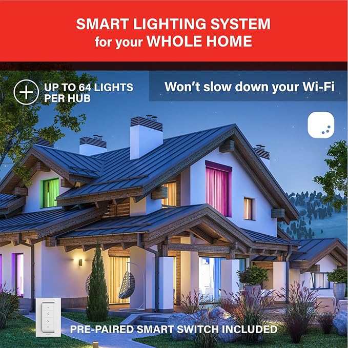 Sengled Color Changing Bulbs That Works with Alexa, Google Home, 3 Pack Starter Kit with Smart Switch, RGB Light A19 E26 Dimmable LED 60W Equivalent, 800LM, 5 Piece Set, White, 3 Count Sengled
