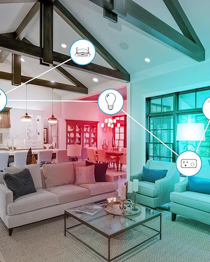 Feit Electric OM60/RGBW/CA/AG Smart WiFi Color Changing and Dimmable, Alexa or Google Assistant, No Hub Required A19 LED Light Bulb, 60W FeitElectricCompany