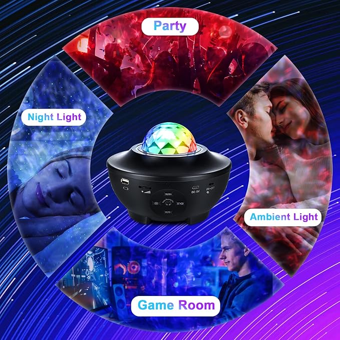Galaxy Projector Star Projector Night Lights for Bedroom with Music Speaker & Remote Control Work with Smart App & Alexa,Galaxy Light Projector for Bedroom Ceiling for Baby Kids Adult Boys Room Decor… - LeafyLoom
