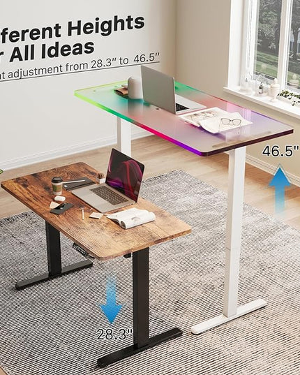 JOYSEEKER Electric Standing Desk Frame Workstation,Stand up Desk legs Height Adjustable,Ergonomic Sit Stand Desk Base for 39 to 63 inch Table Tops,Black - LeafyLoom