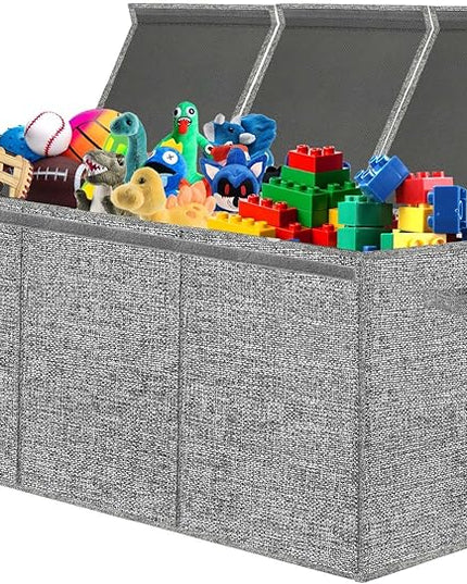 Extra Large 3 in 1 Storage Box, 150L, Grey, Polyester Blend, Waterproof, for Kids Room, Arts & Crafts, 39.4x14.0x16.0 inches - LeafyLoom