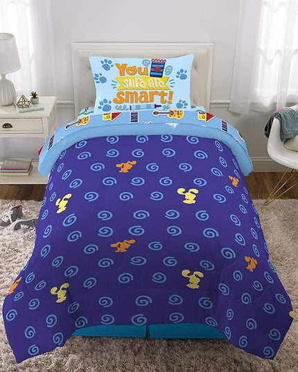 Franco Kids Bedding Super Soft Comforter and Sheet Set, 4 Piece Twin Size, Blues Clues - LeafyLoom