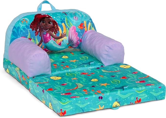 Delta Children Cozee Buddy Flip-Out Kids Chair, Disney Junior’s Ariel - LeafyLoom