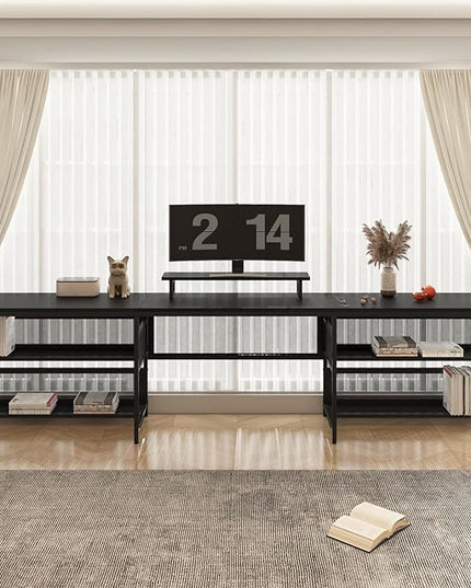 NicBex Laik-DW-00009-DX-1 Desks, 82" W x 43" D x 35" H, Matte Black - LeafyLoom
