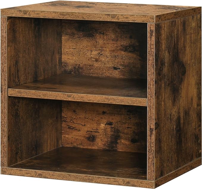 Magic DIY Cube Storage Organizer Stackable Cubes for Home Books Clothes Toy -Modular Cubby Storage System -Stackable Storage Cubes-Bookcase Closet (Antique brown, 1 Layer Cube) - LeafyLoom