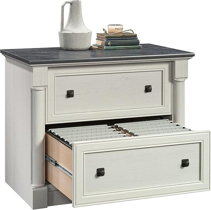Sauder Palladia Lateral File, L: 36.81" x W: 22.01" x H: 29.61", Glacier Oak - LeafyLoom