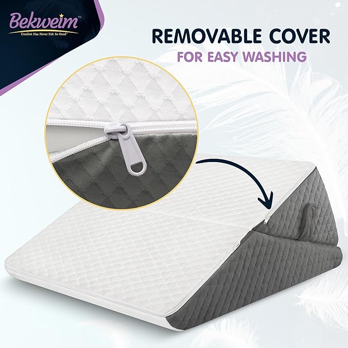 Adjustable Bed Wedge Pillow for Sleep Apnea, Gerd, Acid Reflux, Post Surgery, Heartburn - Foam Wedge Pillow for Back Pain Relief, Sleep Apnea Pillow Wedge or Bed Wedge Pillow for Sleeping for Seniors - LeafyLoom