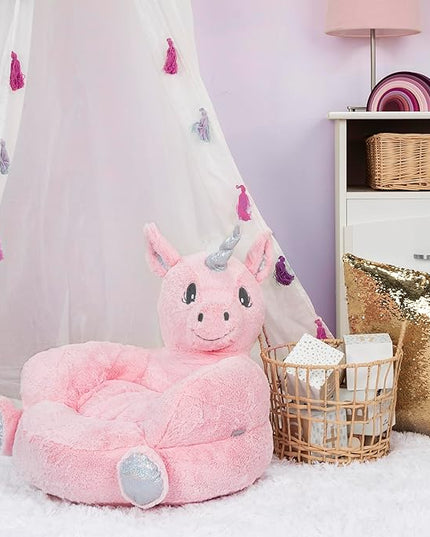 Trend Lab Pink Unicorn Toddler Chair Plush Character Kids Chair Comfy Furniture Pillow Chair for Boys and Girls, 21 x 19 x 19 inches - LeafyLoom