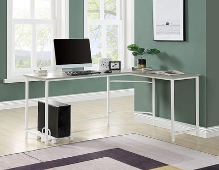 NicBex Kimberly-DW-00034-LWJ Home Office Desks, 66"x47"x30", Gray - LeafyLoom
