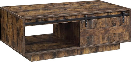 NicBex Coffee Table Faux Marble Coffee Table with Storage Rectangle Center Tables with Drawers Dining Table for Living Room, Dining Room, Office, and Bedroom,47" W, Rustic Oak - LeafyLoom