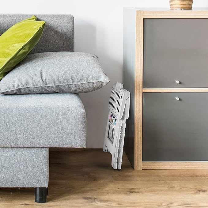 Delxo 9” Folding Step Stool in White,1 Pack Premium Heavy Duty Foldable Stool for Kids,Portable Collapsible Plastic Step Stool,Non Slip Folding Stools for Kitchen Bathroom Bedroom - LeafyLoom