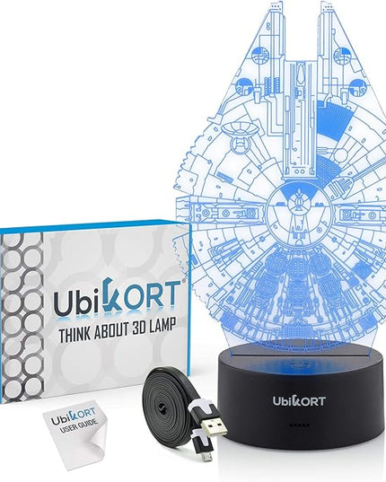 Star Wars Lamp Millennium Falcon 3D Lamp Star Wars Gifts for Men or Kids Birthday Star Wars Decor Room Fans [Upgrade Version] - LeafyLoom