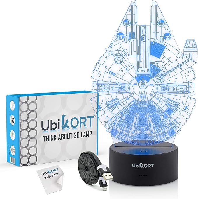 Star Wars Lamp Millennium Falcon 3D Lamp Star Wars Gifts for Men or Kids Birthday Star Wars Decor Room Fans [Upgrade Version] - LeafyLoom