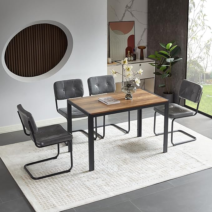 NicBex Haerin-SD-00366-LWJ Dining Chairs, 18.7"x22.2"x32.9", Light Gray - LeafyLoom