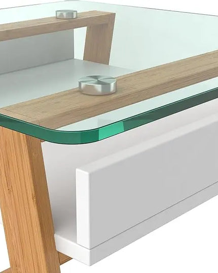 bonVIVO Small Side Table Can be Used as a Modern Coffee Table or for The Living Room (Glass Kitchen Table, Coffee Table for Small Spaces) - LeafyLoom
