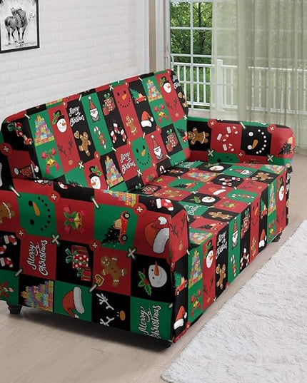 FKELYI Cute Christmas Furniture Protector Easy Going Stretch Sofa Slipcover Non-Slip Sofa Couch Cover Washable Sofa Slipcovers L FKELYI