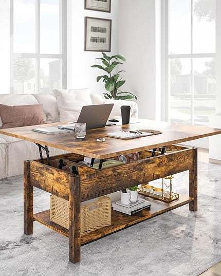 FABATO JS-TCT004-1108 Coffee Table, Rustic Brown - LeafyLoom