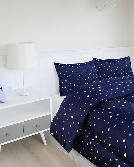 Utopia Bedding All Season Star Comforter Set with 2 Pillow Cases, 3 Piece Soft Brushed Microfiber Kids Bedding Set for Boys/Girls, Machine Washable (Twin) - LeafyLoom