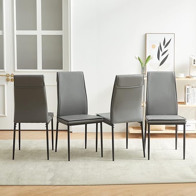 NicBex Haerin-SD-00289-LWJ Dining Chairs, 17.1"x14.6"x37.7", Grey - LeafyLoom
