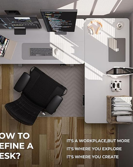 Electric Standing Desk - Adjustable Height with Memory Preset, 48 x 24 Inches Ergonomic Design Home Office Standing Desk - LeafyLoom