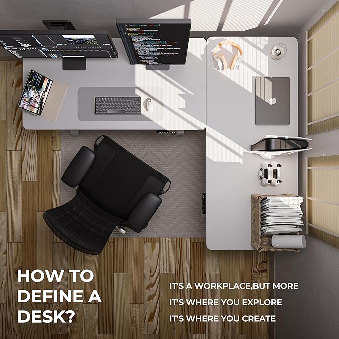 Electric Standing Desk - Adjustable Height with Memory Preset, 48 x 24 Inches Ergonomic Design Home Office Standing Desk - LeafyLoom