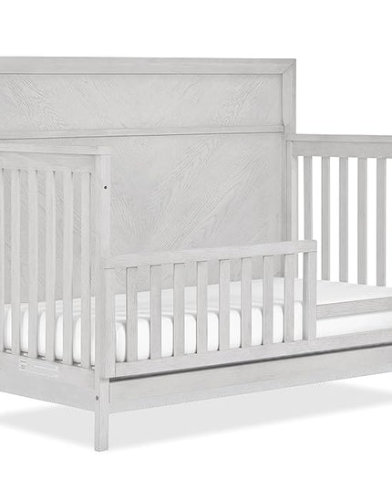 Evolur Lourdes Convertible Crib Toddler Guard Rail in Greyhoud, Full and Easy Assembly, Lasting Quality, Converts Cribs to Toddler Beds, Made of Solid Hardwood - LeafyLoom