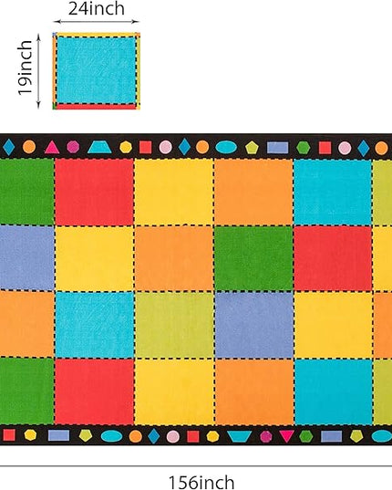 Booooom Jackson Classroom Rug, Large ClassroomSeating Rug 7'5"x13'Classroom Carpet with Non-Slip Backing, Elementary Classroom Area Rug Preschool Rug - LeafyLoom